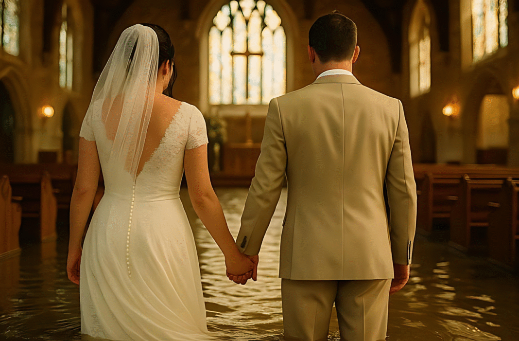 বিয়ের দিনে হাঁটুজল? থামেনি ভালোবাসা, থেমে থাকেনি প্রতিশ্রুতি