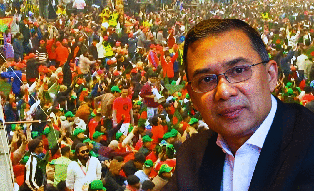 ৩০০ ফিটে নেতাকর্মীদের ঢল: তারেক রহমানের প্রত্যাবর্তনে স্লোগান, উচ্ছ্বাস