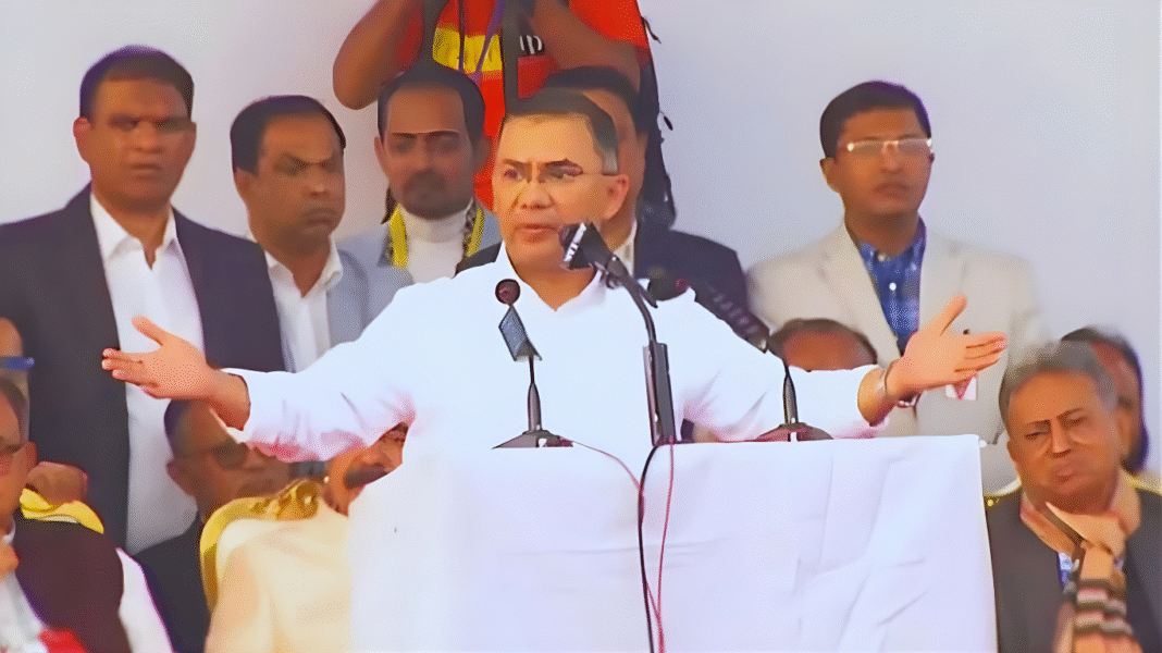 ‘আই হ্যাভ অ্যা প্ল্যান’ এক জনসমুদ্রে তারেক রহমান