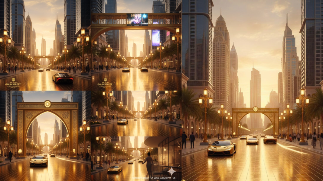 দুবাইয়ে নির্মিত হচ্ছে বিশ্বের প্রথম সোনার সড়ক: স্বর্ণের শহরের নতুন অধ্যায়
