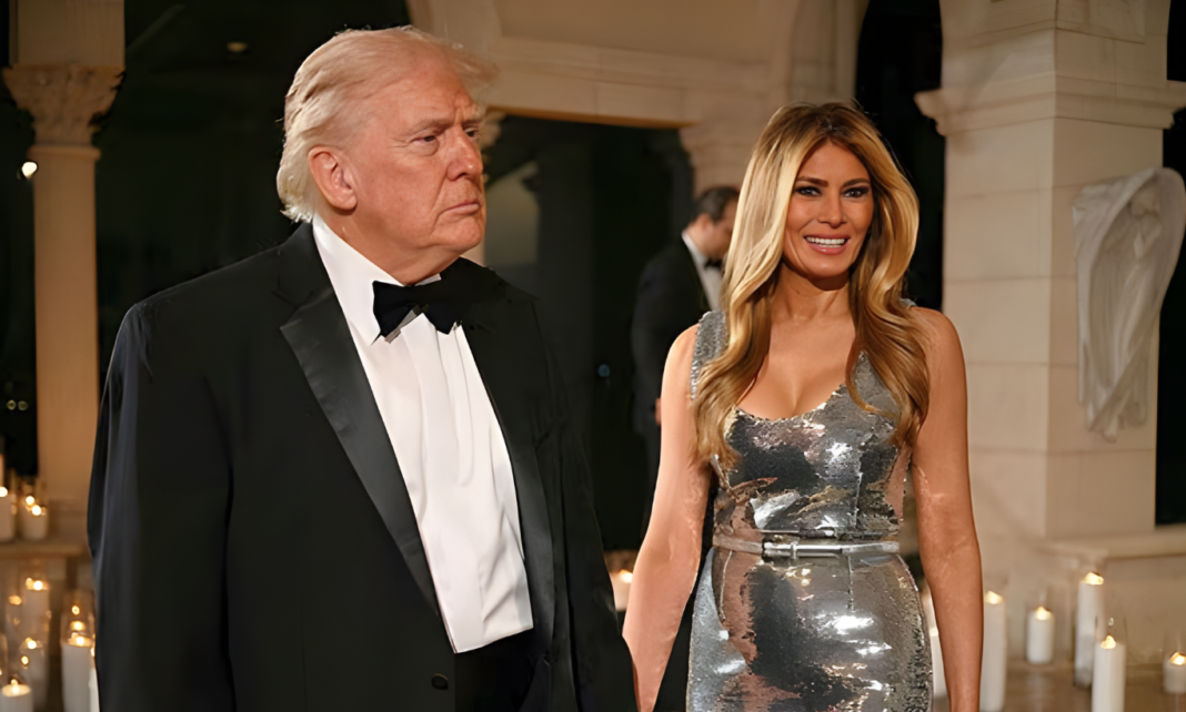 জমকালো নববর্ষ পার্টি: মেলানিয়া ট্রাম্পের ঝলমলে উপস্থিতি ও ডোনাল্ড ট্রাম্পের ‘শান্তি’ বার্তা