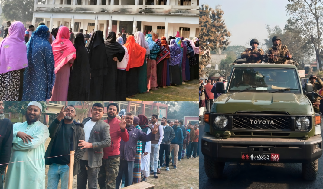 লাইনে দাঁড়িয়ে ভোট দিচ্ছেন হাজারো মানুষ! যশোরে শান্তিপূর্ণ ভোটগ্রহণের চিত্র